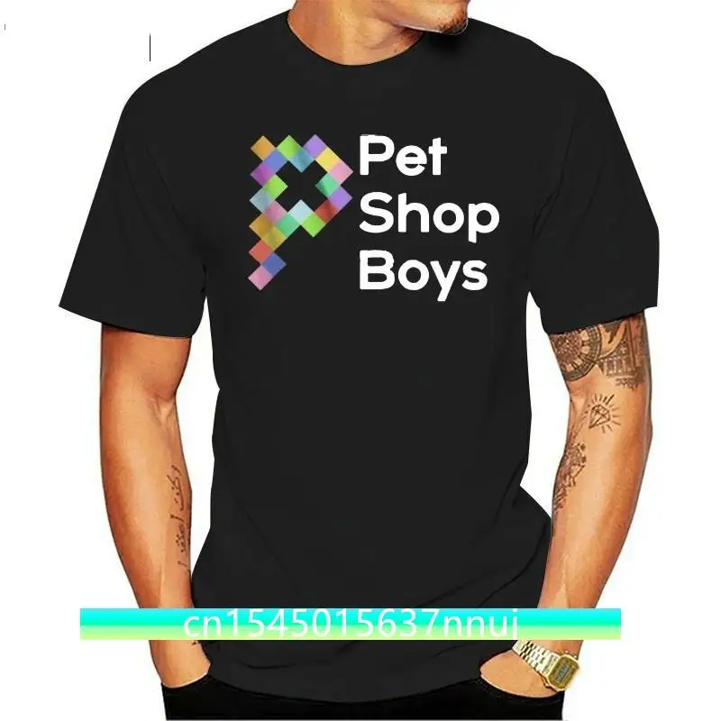 Rare PSB Pet Shop Boys Logo Band T-Shirt Mens Black Size S to 2XL