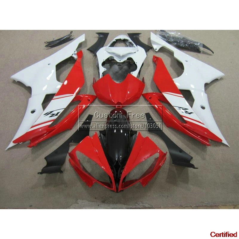 

Injection Full Fairing Kit For YAMAHA YZF R6 2008 2009 2010-2014 YZFR6 White Black Red 08-14 High Grade Fairings Set 17