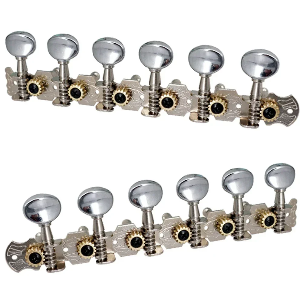 

12-string Acoustic Guitar Tuning Pegs Tuners Key 6L 6R Round Machine Heads Parts Universal Instruments Guitar Accessories