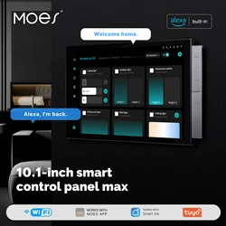 MOES Tuya Smart Home-bedieningspaneel Max 10,1 inch touchscreen met Bluetooth Zigbee Gateway Ingebouwde gebouwintercom Compatibel