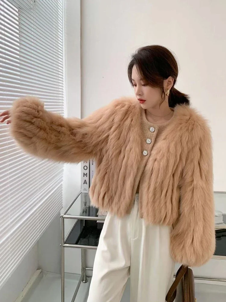 2024 Autumn and Winter Fashion New Women's Warm Simulated Fox Fur Coat Elegant Temperament Single Breasted Thick Plush Jacket