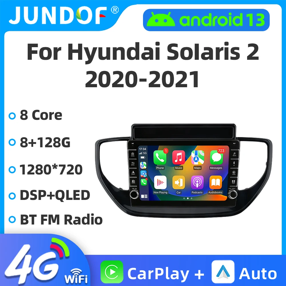 

Wireless CarPlay Android Car Radio For Hyundai Solaris 2 2020-2021 4G Touch Screen Car Multimedia Player DSP GPS 2Din Head Unit