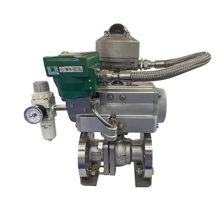 ANSI Pneumatic Stainless Steel V-port Ball Valve CF8 A351 Water Shut-off Flange Ends with OEM Customization Support