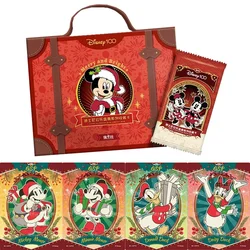 New Disney 100th Anniversary Happy Celebration Cards Mickey Friends Zootopia Stitch Bear Collection Card Kids Xmas Toy Gift