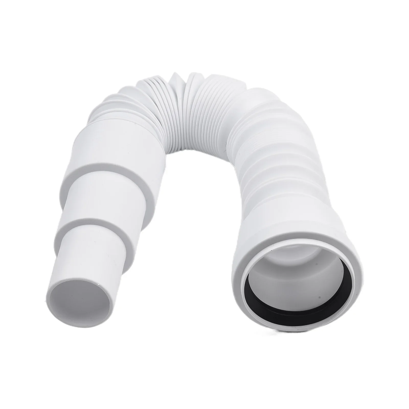 PVC Extendable Flexible Waste Flush Pipe 50mm Diameter 1 Meter Length for Shower and Bath Drainage Applications