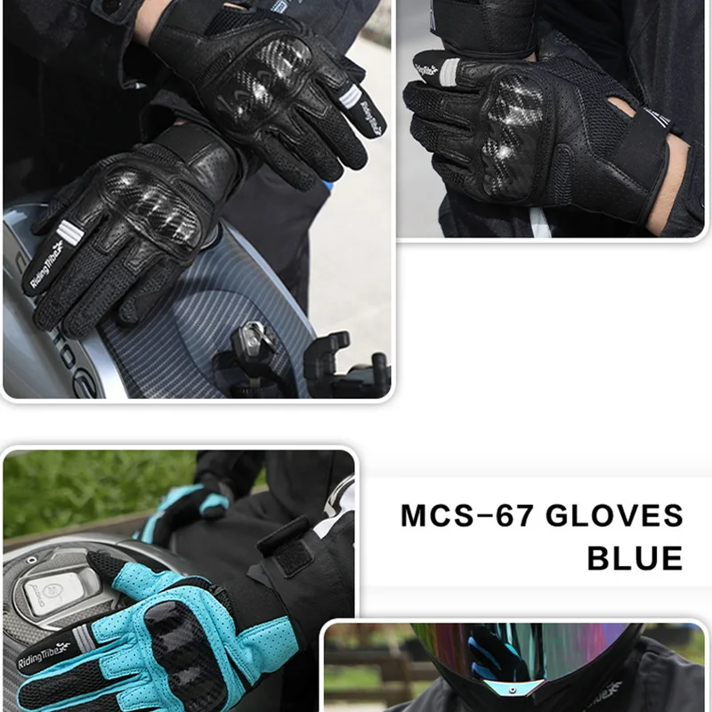 Motorcycle Leather Gloves Carbon Fiber Shell Suitable for Bike Gloves Skateboard Gloves Outdoor Gloves