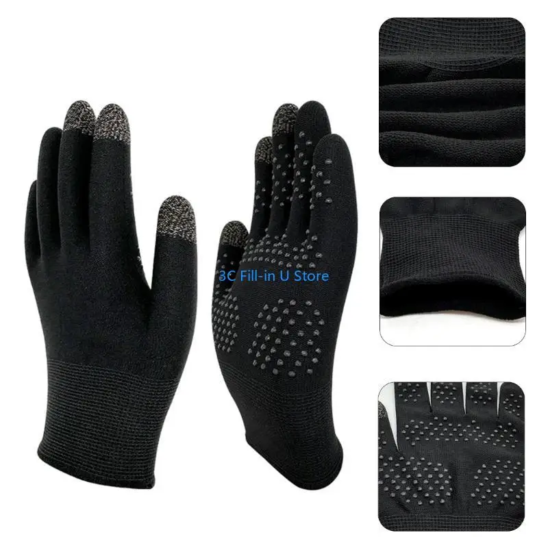 G8TA 2Pcs Touchable Screen Gaming Gloves Conductive Silver Fiber Fingertip Sleeve Comfortable Wear for Daily Use and Gaming