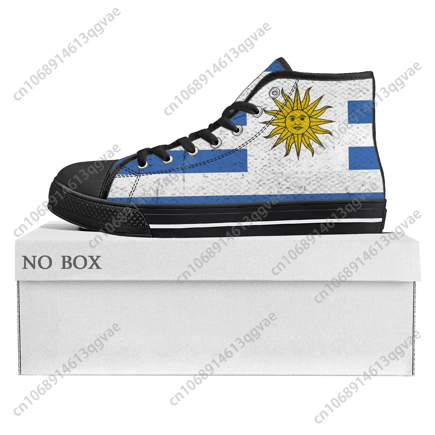 Sapatilha de lona com bandeira uruguaia masculina e feminina, sapato casual casal, sapato personalizado, alta qualidade, top, adolescente, alta