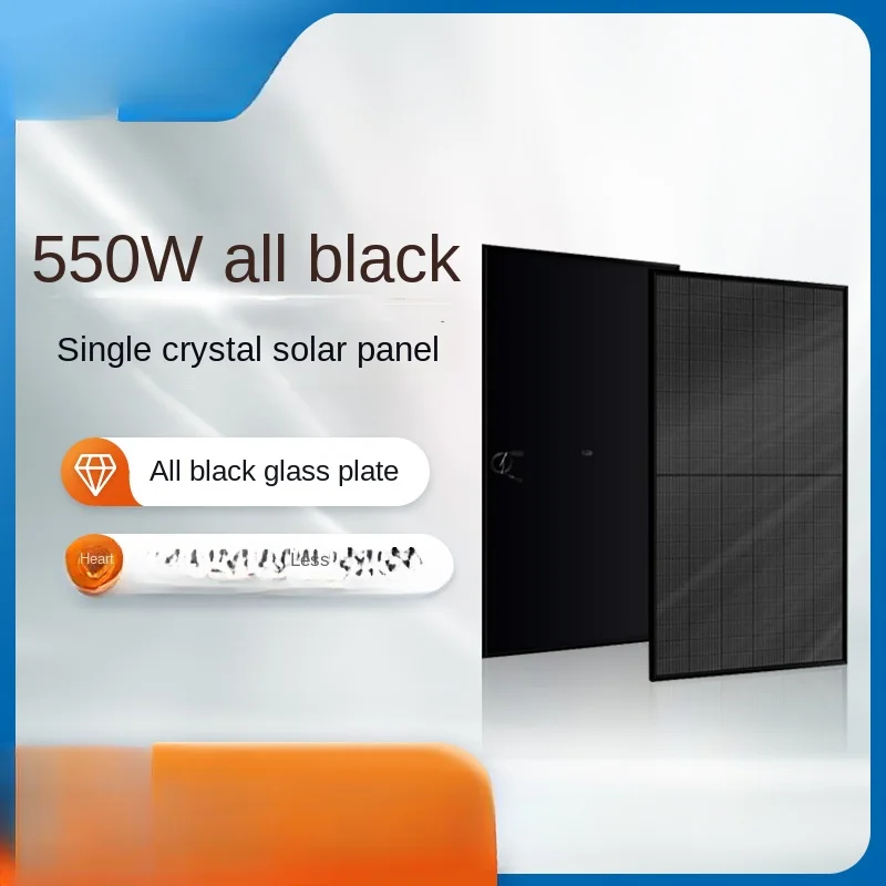 

550W Black Solar Panel Half-Piece Assembly Monocrystalline Silicon Photovoltaic Module Battery Photovoltaic Panel Power Station