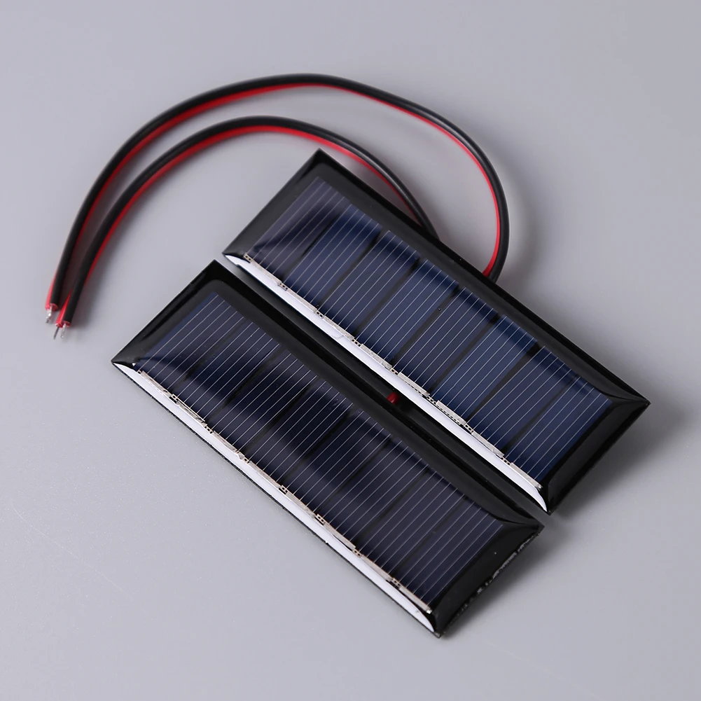3x1 Zoll Solarpanel 4V 50mA 0,2W 2 Drähte 8 Solarzellen Mini-Epoxy-Solarpanel