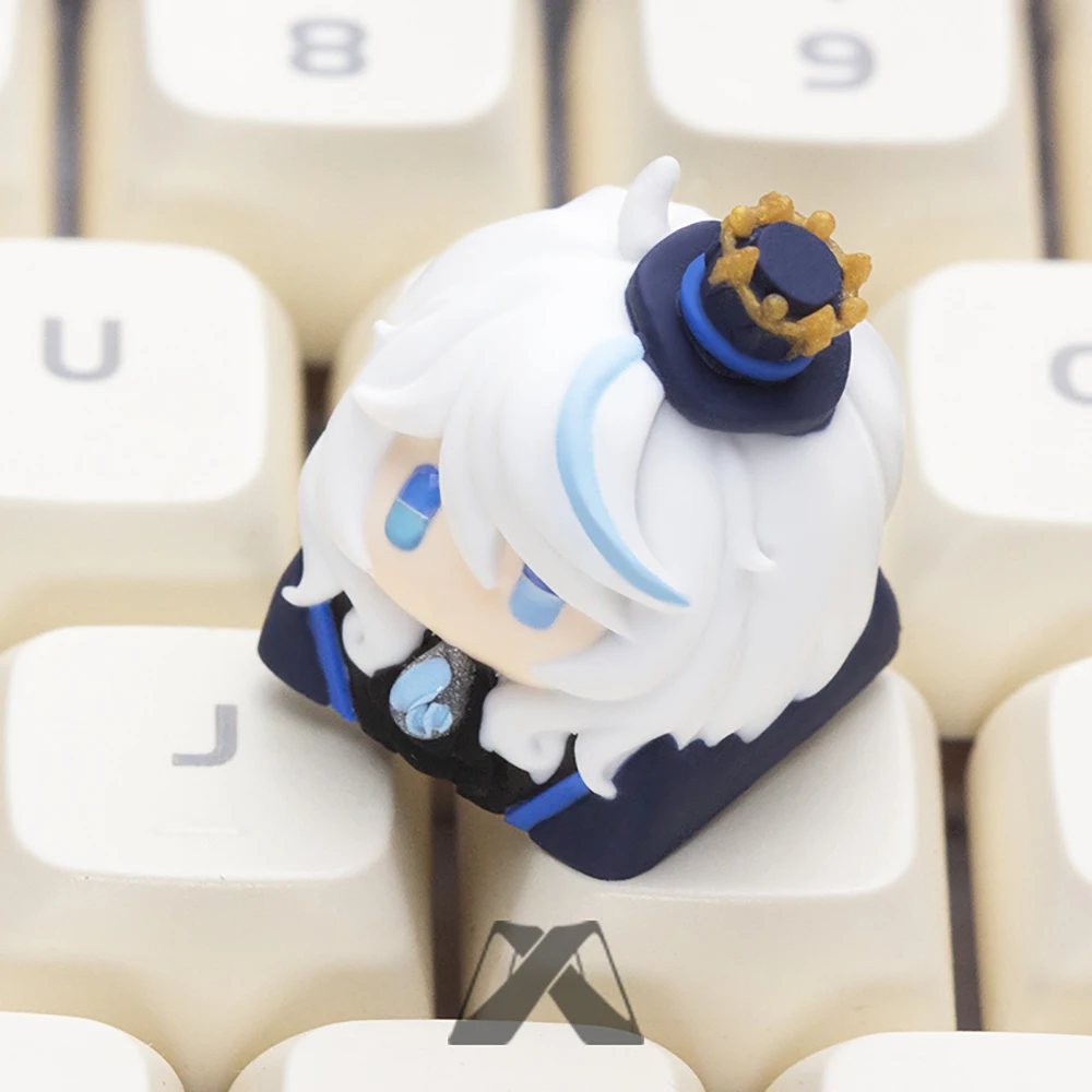 Genshin Impact Furina Keyboard Cap pulsanti per tastiera meccanica tridimensionale fai da te Kawaii Cute Anime Game Gift for Fans