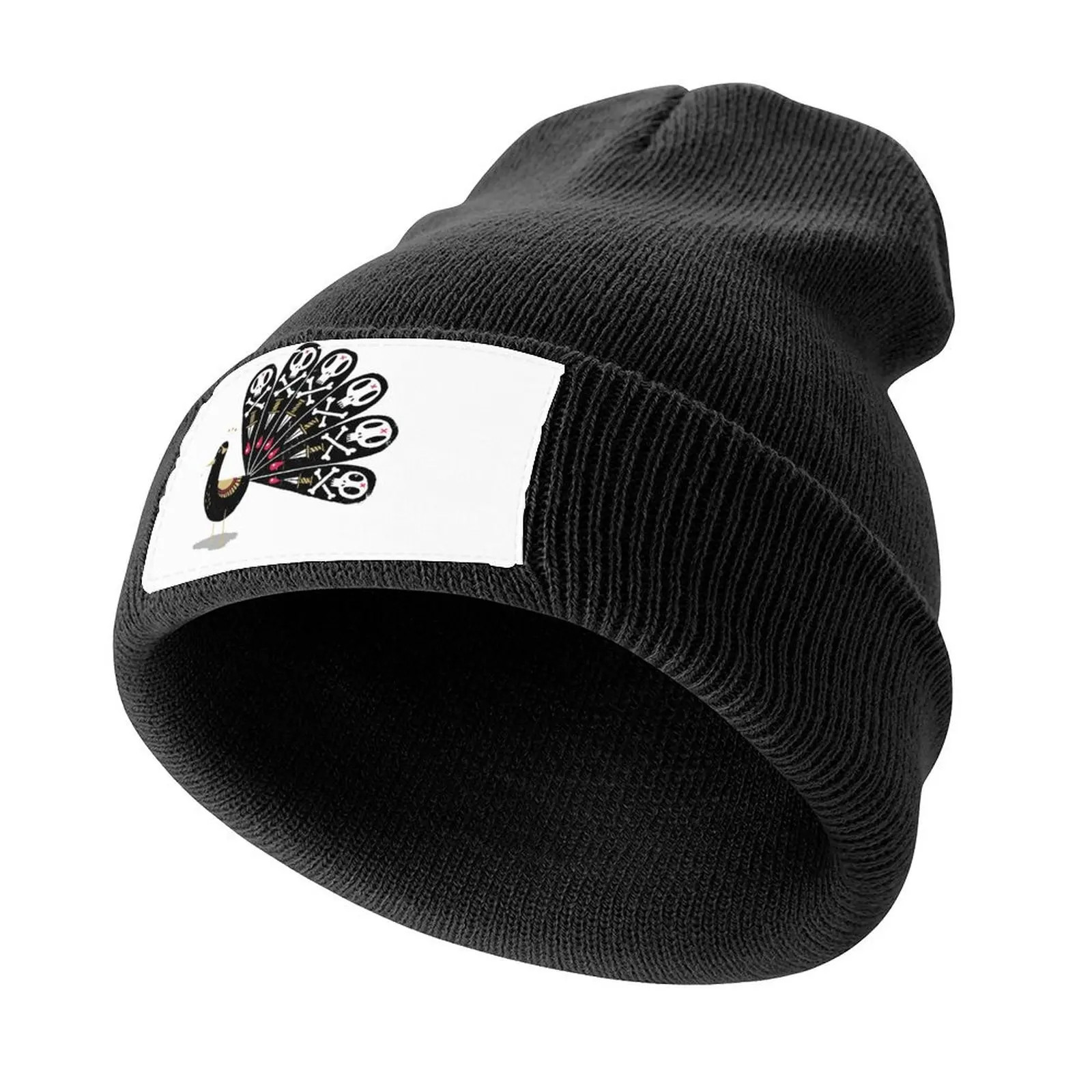 Dark Peacock Knitted Cap Luxury Man Hat Kids Hat |-F-| black Designer Man Women's