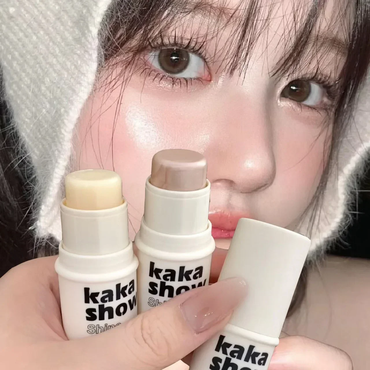 Cheek Highlighter Stick White Champagne Glitter Highlighters Hydrating Luster Natural Water Light Facial Muscle Korean Highlight