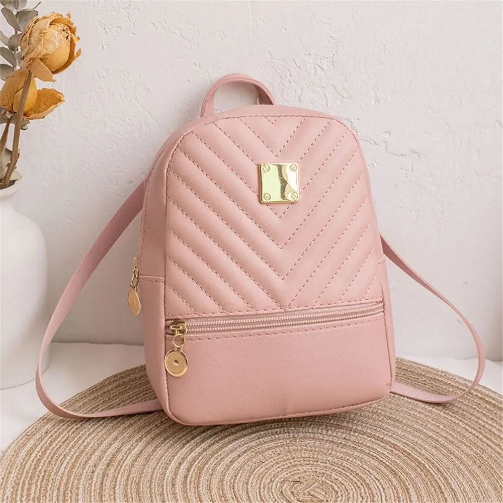 New Small Backpack Women Shoulder Bags Diamond Grids PU Leather Bag Fashion School Bags Casual Rucksack