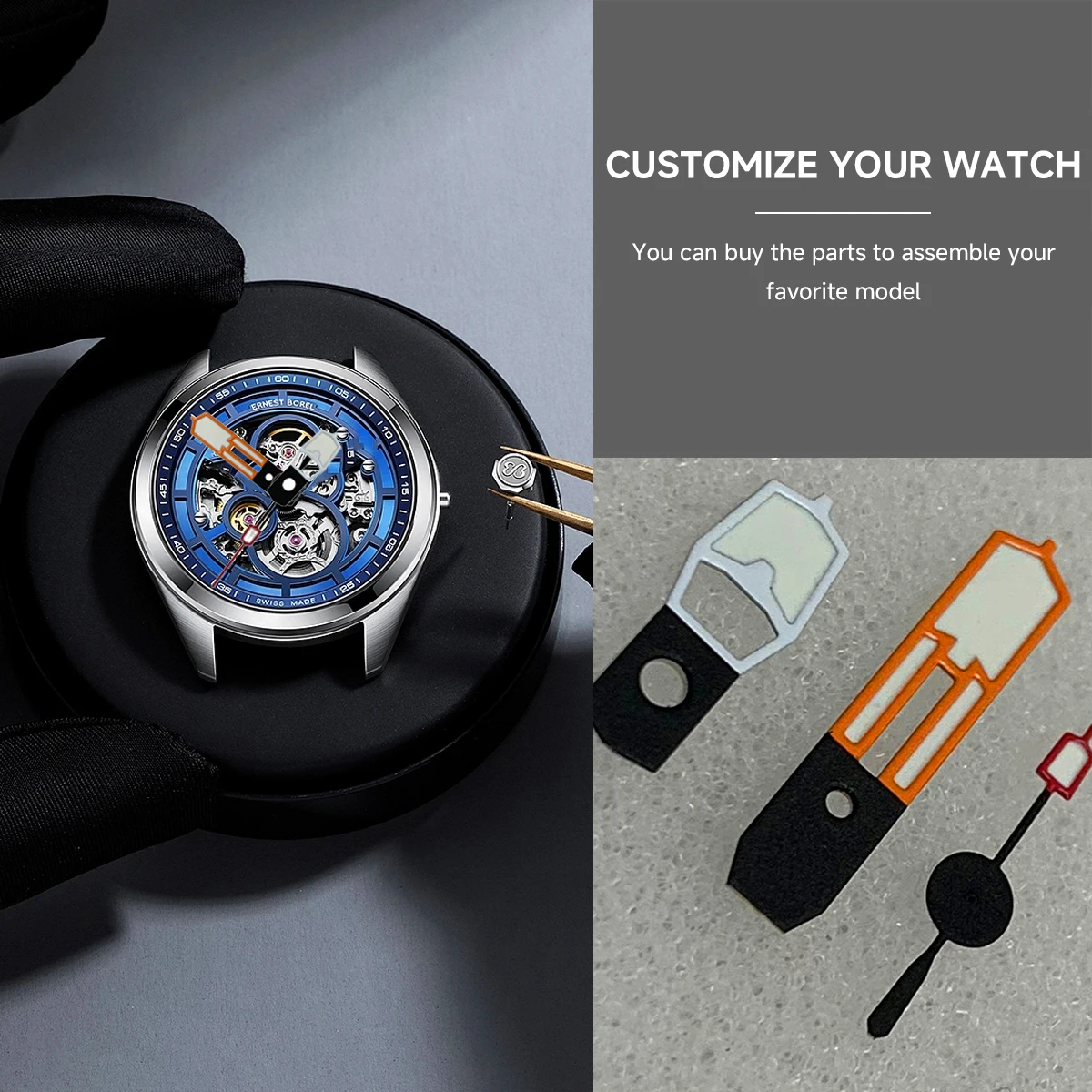 Модифицированные аксессуары для часов, оранжевый, красный, белый цвет, стрелки, зеленые светящиеся стрелки для японского механизма NH35/36/4R7S