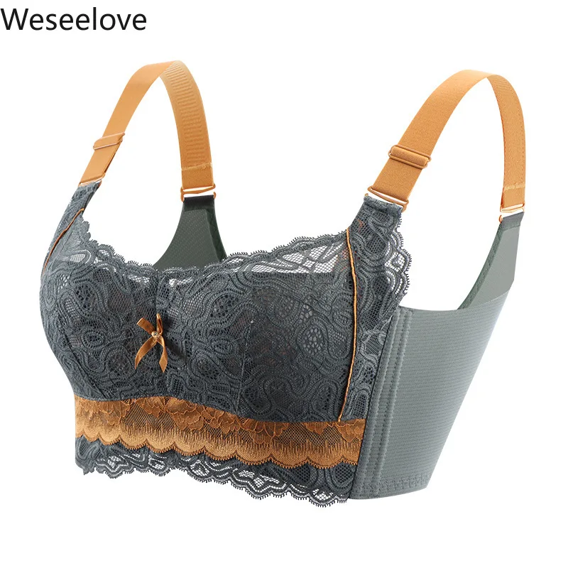 

Weseelove New Women's Bra Large Size Top Big Lace Underwear Push Up Lingerie Plus Bras for Sexy X59-2