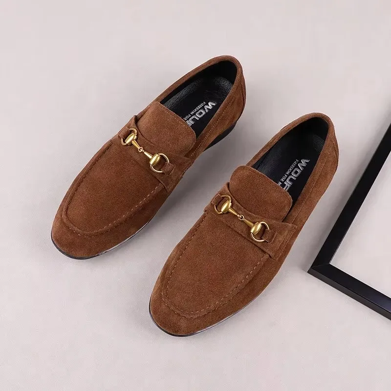 Spring of 2025 The New Business Matt Casual Leather Shoes Were Men Suede Frosted Leather Loafer Shoes