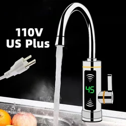 Electric Water Heater Bathroom Kitchen Water Tap Faucet Tankless Instant Hot Water Faucet 3000W Fast Heat 110V US Plug