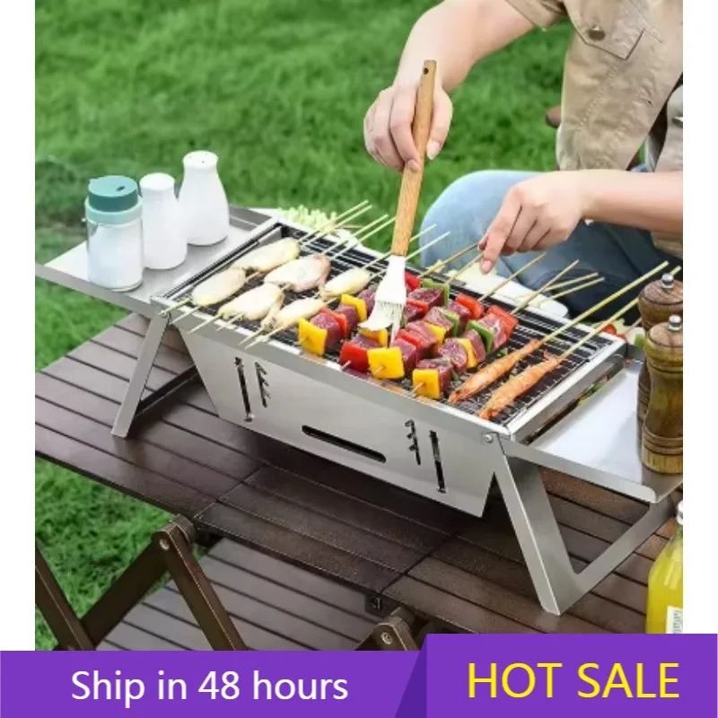 

POWER LEAP Hot Selling Thickened Portable Folding BBQ Grill with Barbecue Tools Quick Set-up Charcoal Baebecue Grills for Outdoo