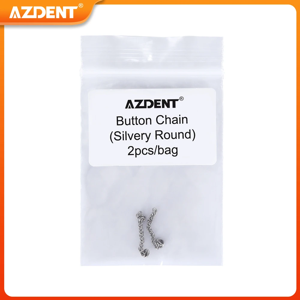 2pcs/Pack AZDENT Dental Orthodontic Lingual Traction Button Chain Round Mesh Base Silver Gold Color Dentistry Tool