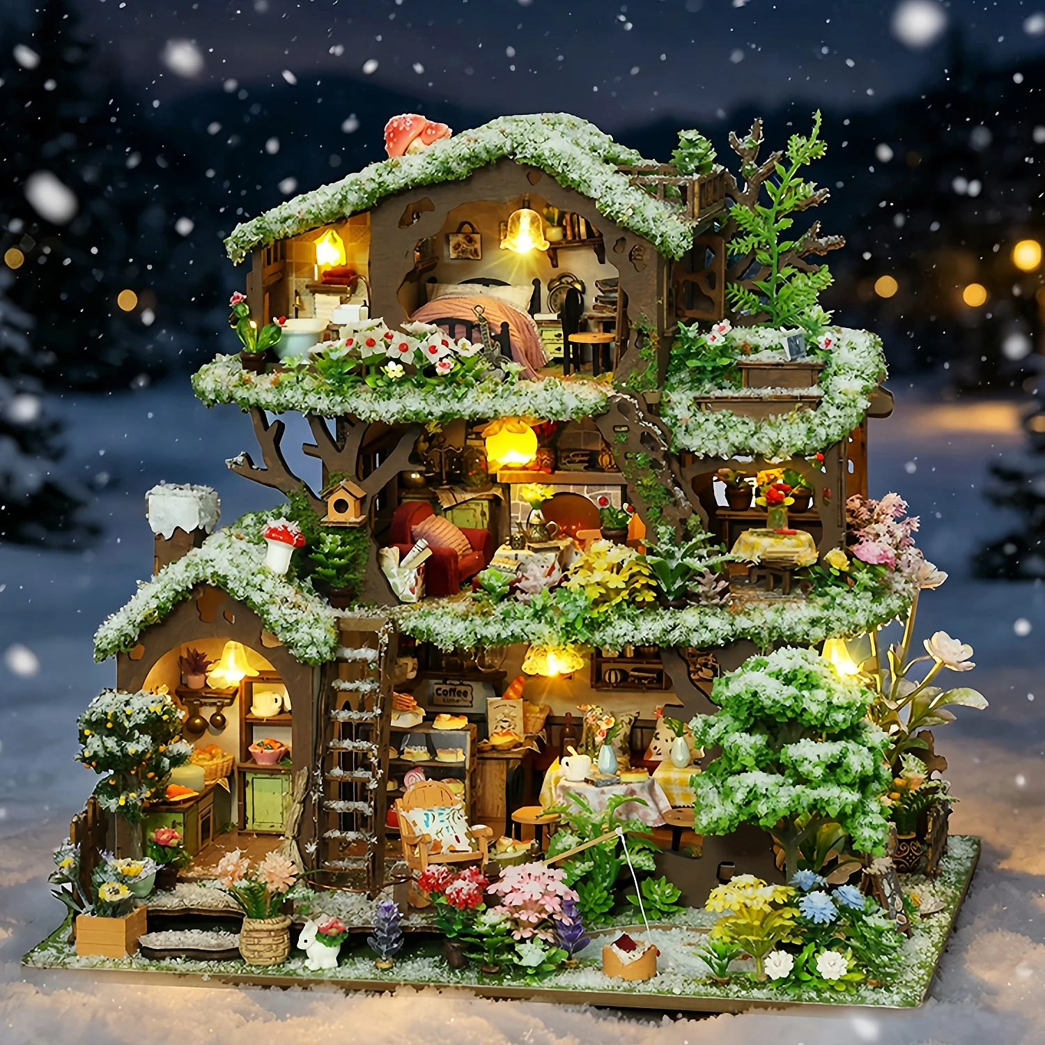 Handmade Winter Snow Treehouse - Woodworking Kits For Kids ulasan dan harga
