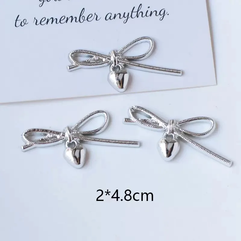 10 pezzi carino fiocco amore cuore ciondola gioielli accessori fai da te resina spazzatura custodia per cellulare scarpe con foro materiale floreale artigianato fai da te