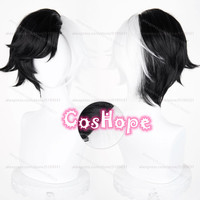Luna Snow Seol Hee Cosplay Wig 30cm Short White Black Mixed Wig Cosplay Anime Heat Resistant Synthetic Wigs for Costume