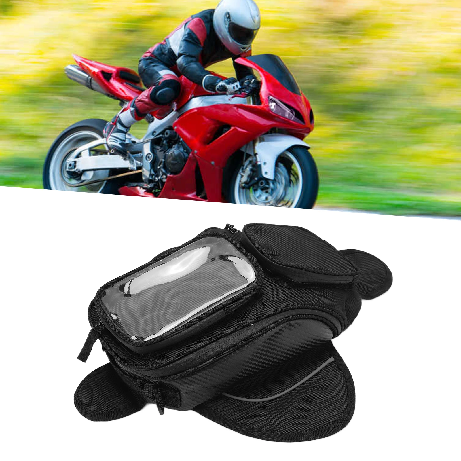 Motorcycle Tank Bag Decorative Backpack Oxford Cloth Waterproof Wear Resistant for Riding