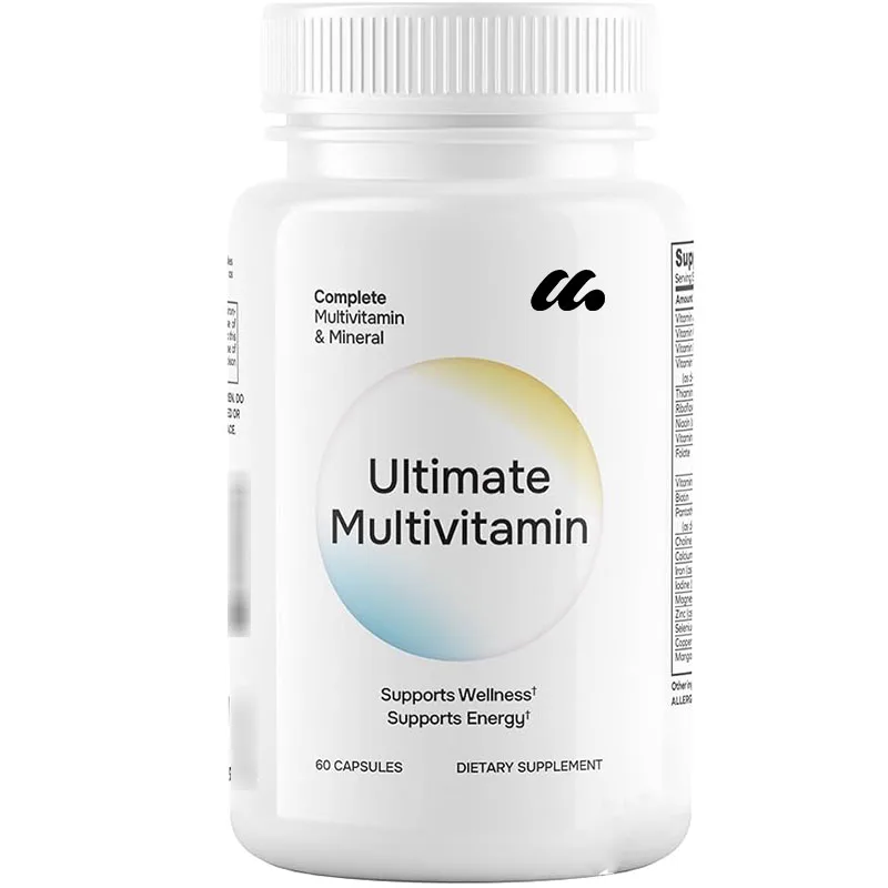 Ultimate multivitamins, multiple minerals, and superfoods contain a mixture of 42 fruits and vegetables, with 60 capsules