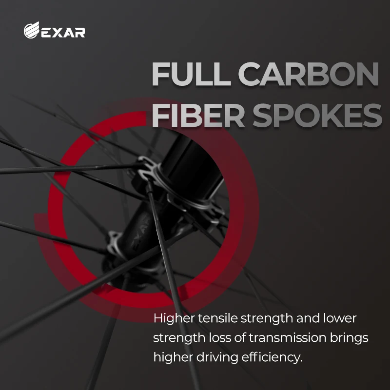 EXAR Ultra Dark Carbon Fiber Wheelset Integral Front Rear Wheels Inertia Stability Ceramic Bearing Flat Engagement Ratchet
