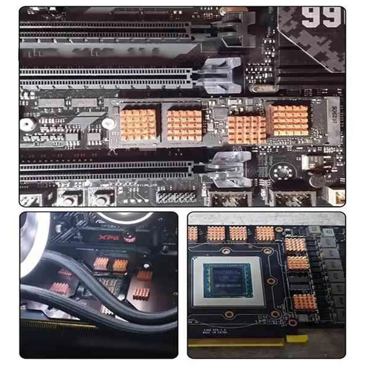 NEW FACTORY~10pcs Pure Copper Chipset Heatsink Radiator Cooling Fin with Thermal Tape for Motherboard,Chipset, Memory & GPU Cool