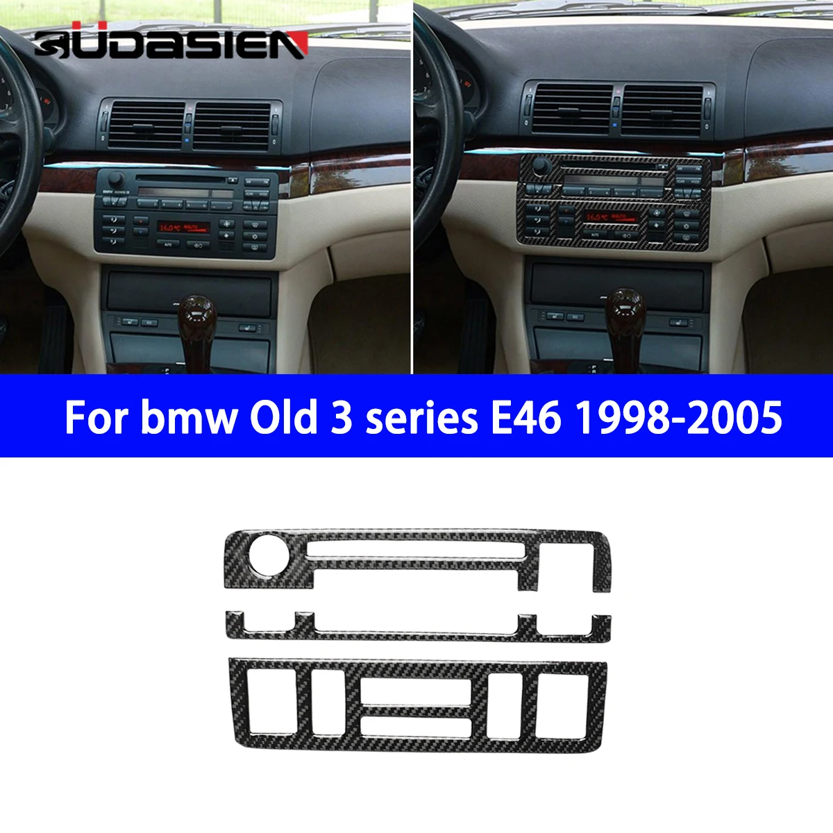 

Applicable To The Old BMW 3 Series E46 1998-2005 Car Center Console Decorative Sticker Carbon Fiber Interior Modification.