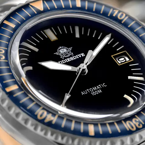 ADDIESDIVE Saphirglas Automatikuhr für Herren Leuchtende Analoguhren Freizeit Edelstahl NH35A Mechanische Armbanduhren