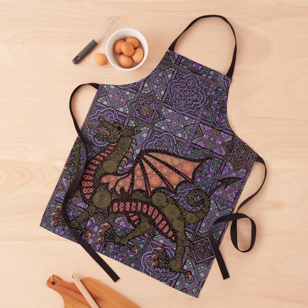 

Medieval Dragon in Purple Apron Kitchen Things For Home Woman Work Apron