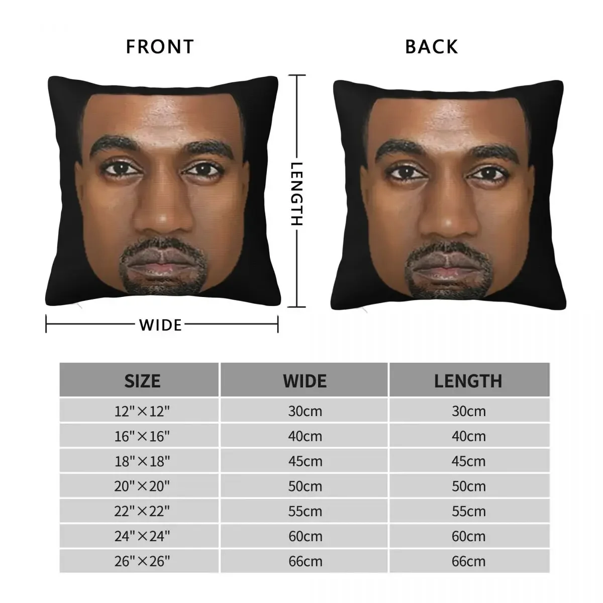 Kanye West Meme Square Pillow Covers Living Room Cushion Cover Creative Home Decoration Pillowcase 45*45