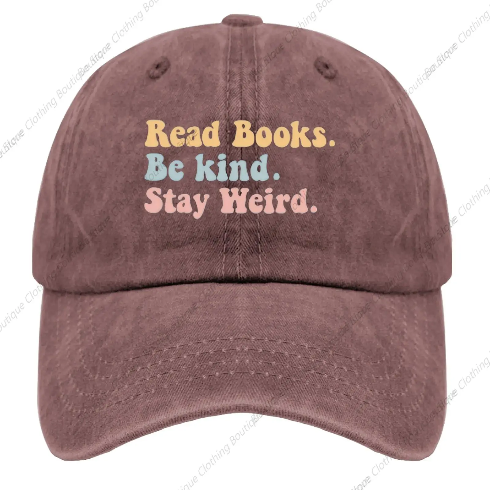 

Ead Books Be Kind Stay Weird Hat Men Cap Wine Red Womens Baseball Hat Gifts for Dad Baseball Caps