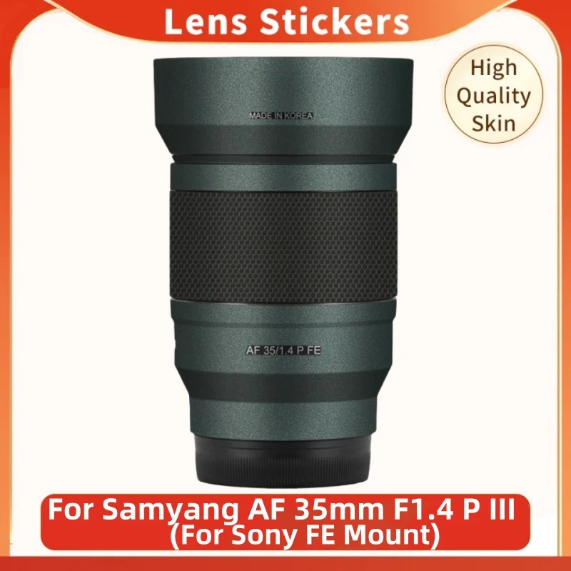 ل Samyang AF 35 مللي متر F1.4 P FE III ملصق مائي الجلد الفينيل التفاف المضادة للخدش فيلم عدسة الكاميرا ملصق 35 1.4 F/1.4 لسوني E جبل