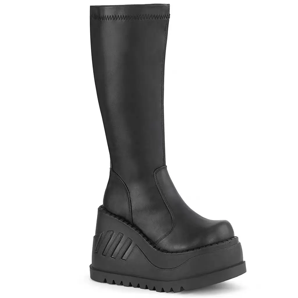

2025 Spice Girl Goth Dark Tall Matte Medium Pedal Tube Sleeve Platform Women's Boots 10cm