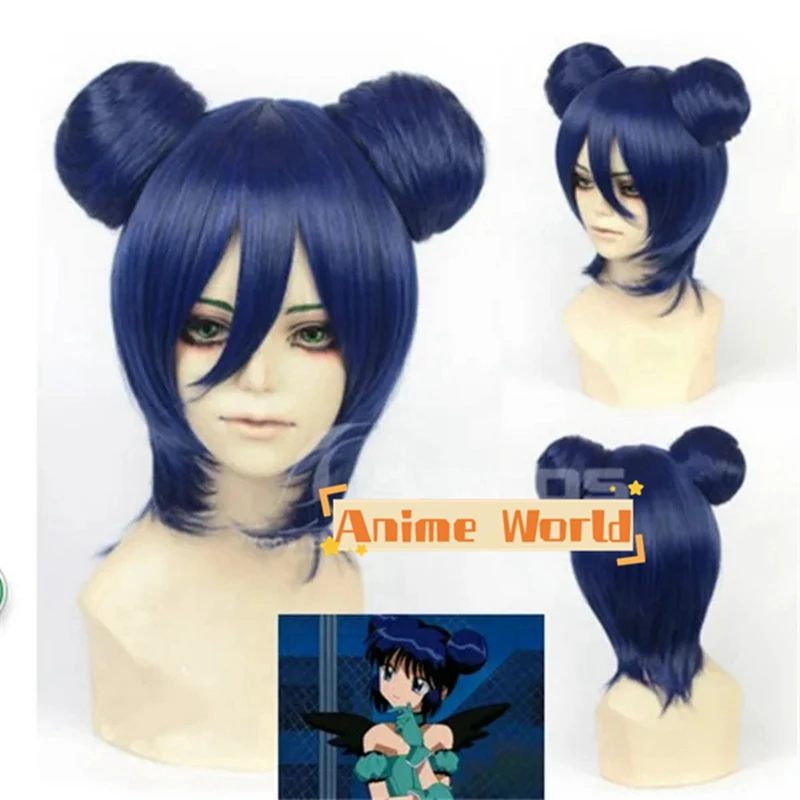 

Tokyo Mew Mew manga Minto Aizawa Cosplay Wig Hairwear Blue Short Wig Heat Resistant +Cap