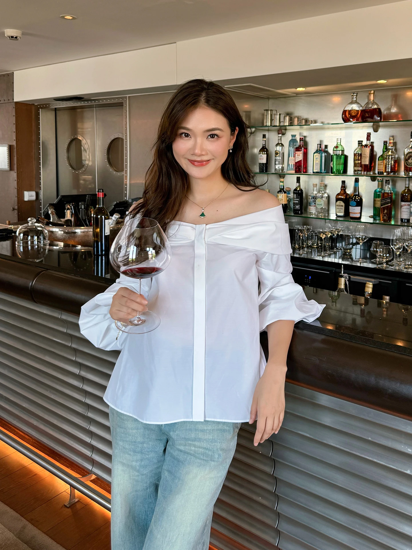 

Linyei Early Autumn New Sle 00% Cotton Ele oulder Bared One-oulder White irt Women's Top Comfortable Breathable