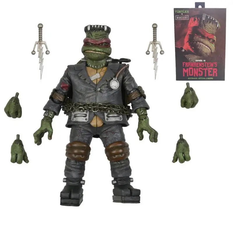 Neca Turtles Monster Raphael Frankenstein Turtle Mainan Koleksi Sains Boneka Horor Karakter Koleksi Model Mainan Hadiah