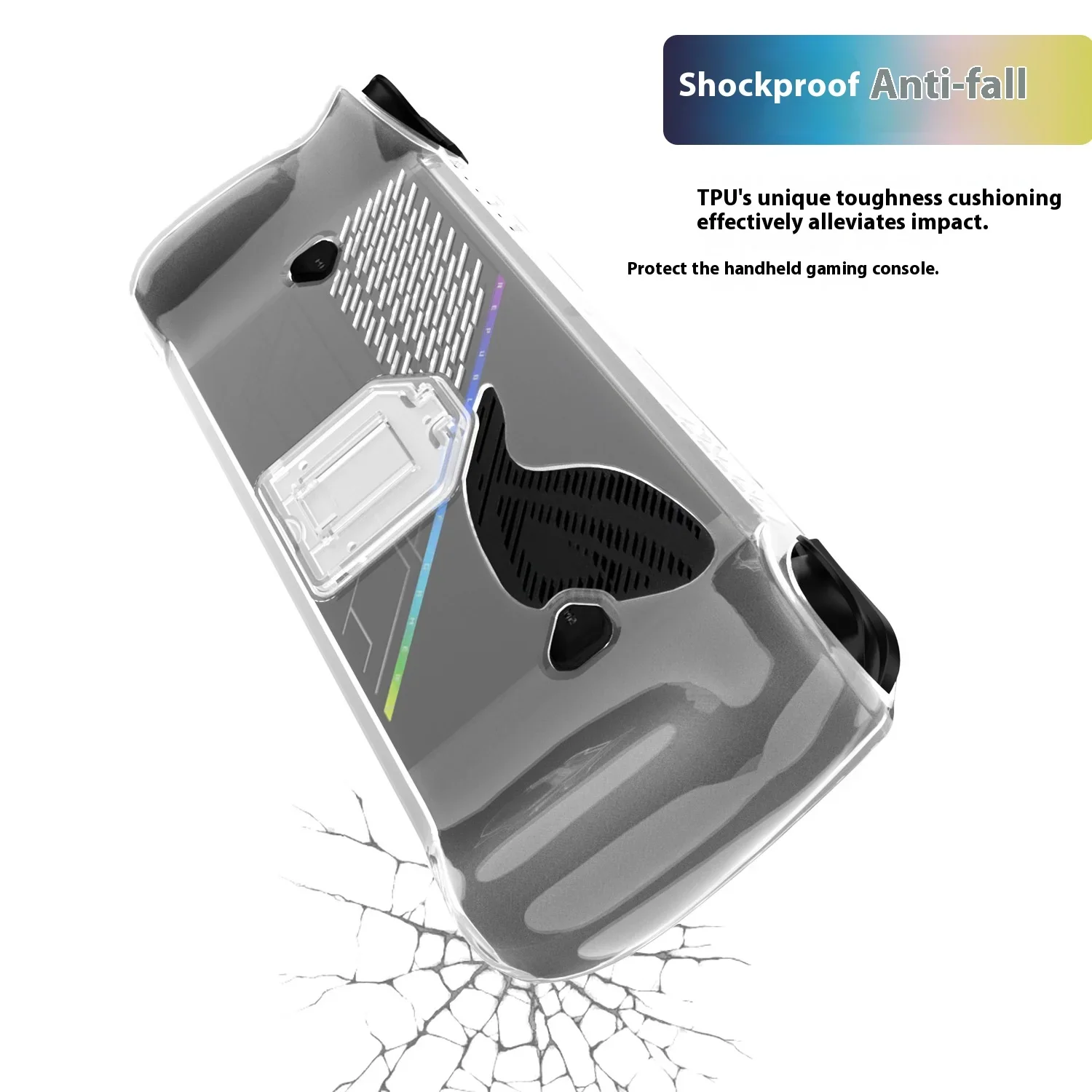 CoverJoy Clear TPU Case for ASUS ROG Ally X with Stand Full Body Protection Shockproof Anti Scratch Cover