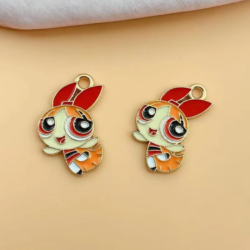 10pcs Alloy Pendant Charm Accessory Earrings Cartoon Anime Pendant Jewelry Accessories DIY Pendant Enamel Cute Charms Craft