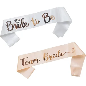 Sash -Satin für einzelne Party -Abschieddekoration, rosa Gold, Braut, Mädchenhenne, Hochzeit, Brautdusche, Dekoration, 1 Set, 1 Set 8 Hauptverkaufsfakten Bad Single Bad - №4