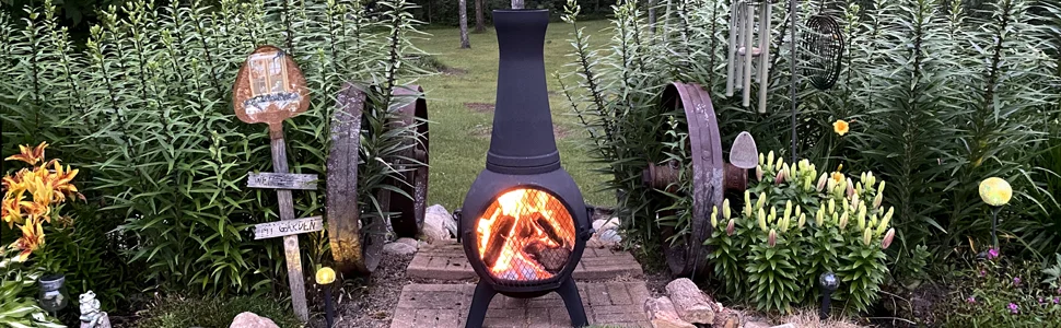 Blue Rooster Prairie Fire Chiminea Deck Fire Pit 