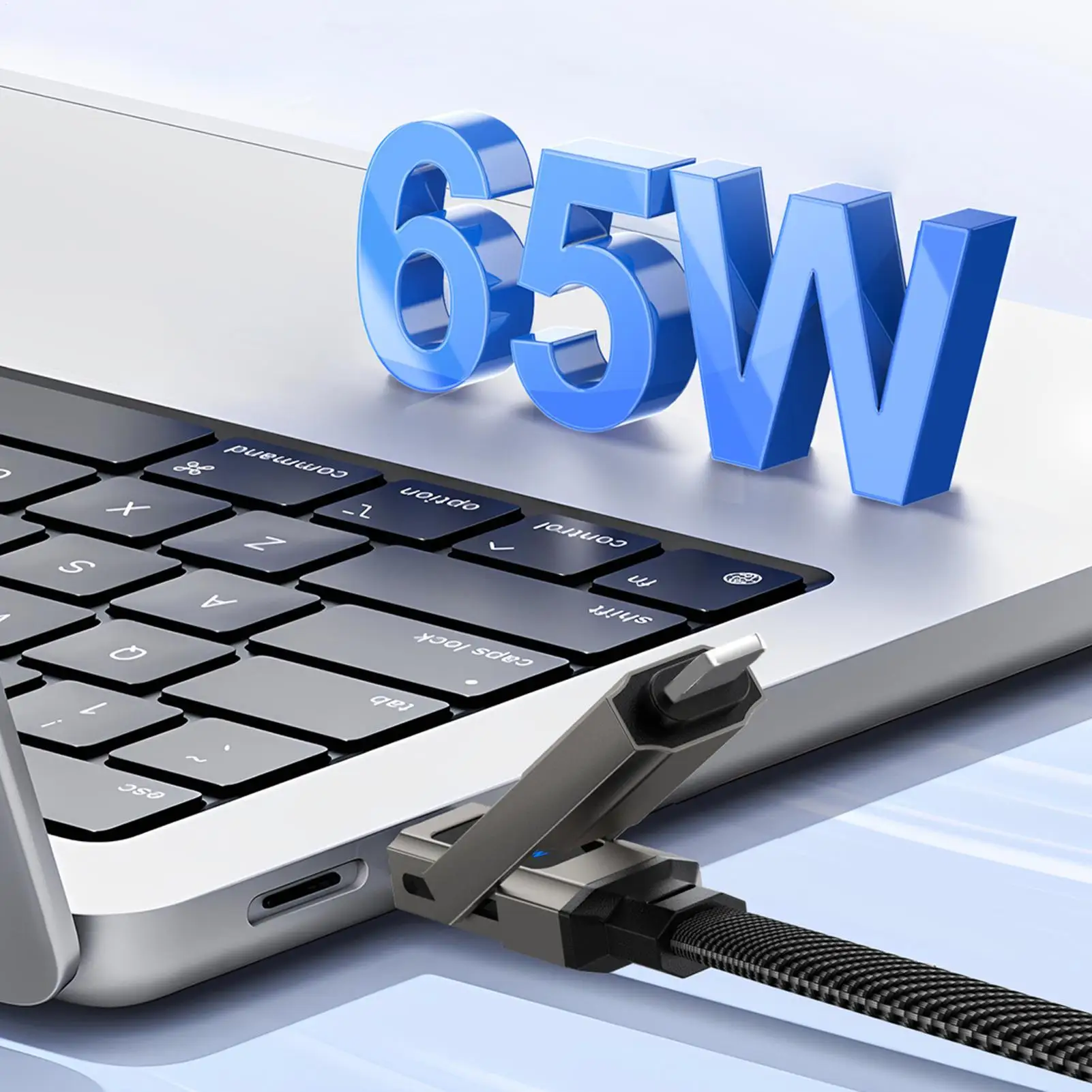 Keychain USB C Cable Portable 4 In 1 65W Short Charger Cord Keychain Fast Charging Cable For Travel Camping Daily Work Home