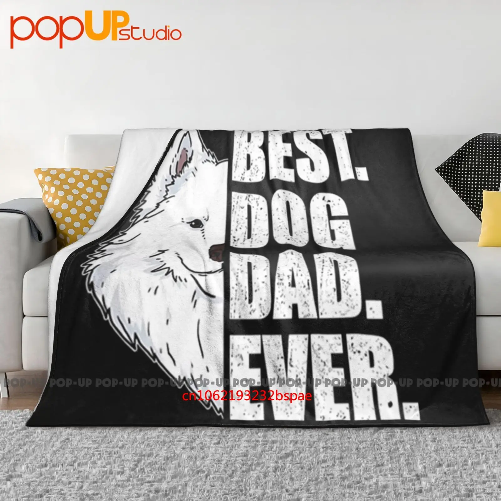 Best Dog Dad Ever Samoyed Lover Pet Ultra-Soft Blanket Quilt Winter Sofa Cover Bed Covers