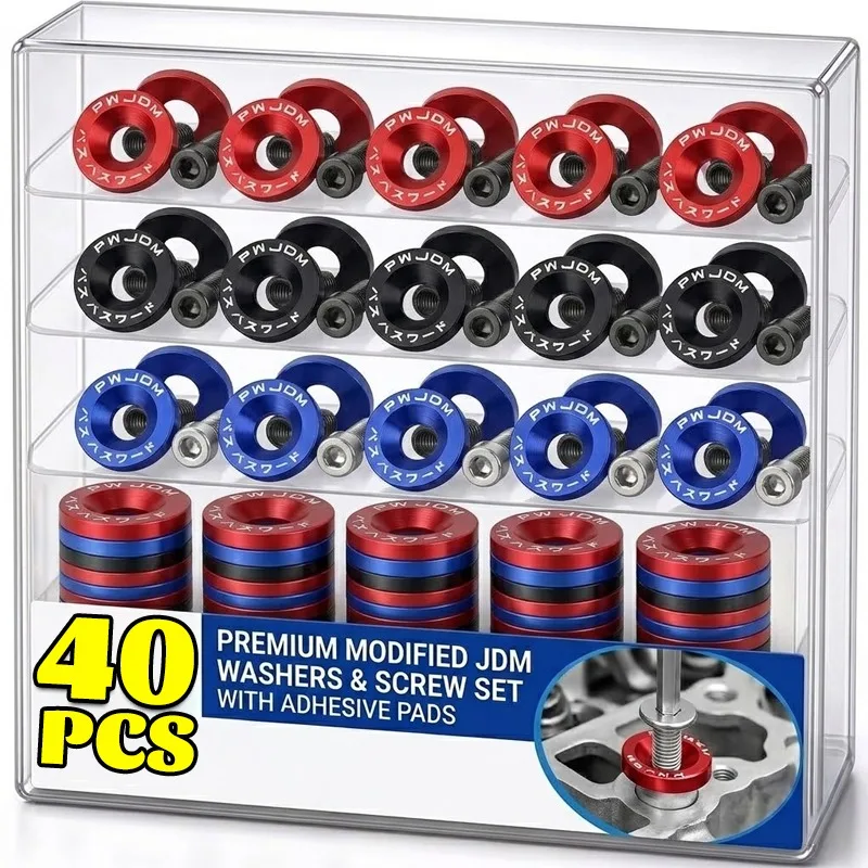 JDM Fender Washers M6 Bolt Set Car Modification Gasket Screw Fender Bumper Engine Aluminum Concave Screws Hex Fastener for Honda