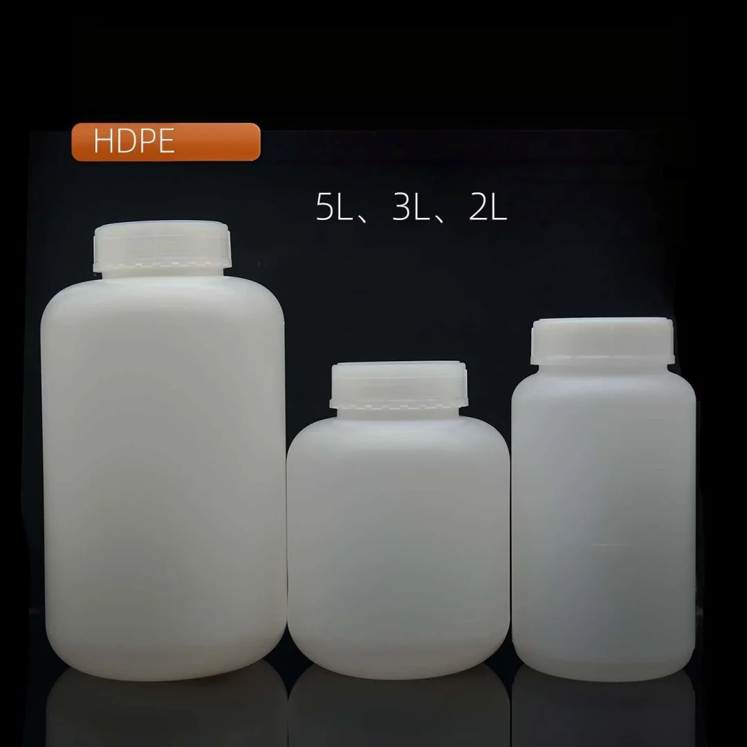 2L Plastic Large Mouth Bottle, HDPE 3L Wide Mouth Reagent Bottle, Sample Bottle, Pharmaceutical Bottle, High-Density Polyethylen