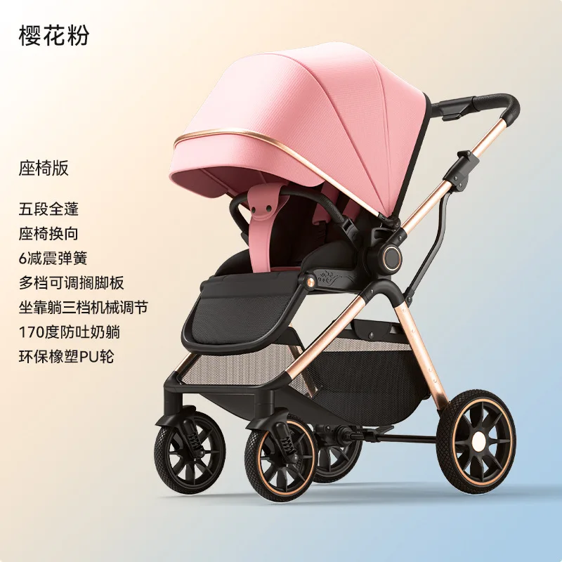 Wisesonle bébé poussette assise poussée des deux directions léger pliable Portable bébé poussette pour enfants